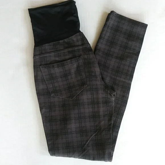Liverpool Maternity Plaid Stitch Fix Legging 2 / 26 Black Gray - Picture 11 of 15
